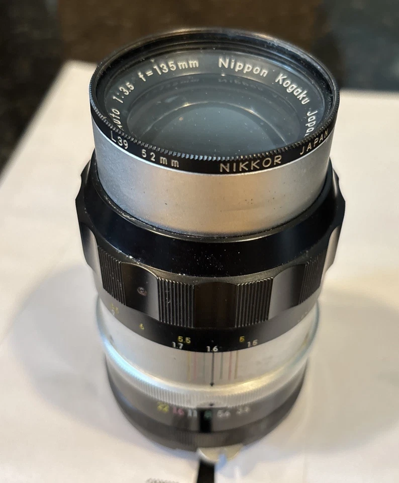 NIKON NIKKOR-Q AUTO 1:3.5 F-135MM LENS NIPPON KOGAKU JAPAN W/ L39 52MM FILTER - Image 1 of 4