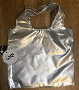 LOQI Metallic Silver Extra Small Bag NWT Lightweight 20x18 Cm Carries 4.4 Lbs - Picture 1 of 5