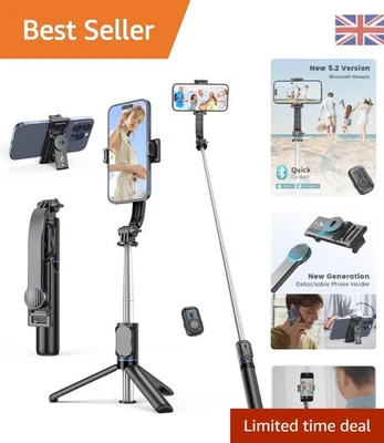 Detachable Tripod with Integrated Remote - Foldable 41.7" Selfie Stick, Black - Image 1 of 4