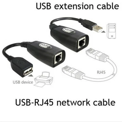 USB Extension Ethernet RJ45 Cat5e/6 Cable LAN Adapter Extender Over RepeaE pMC - Bild 1 von 4