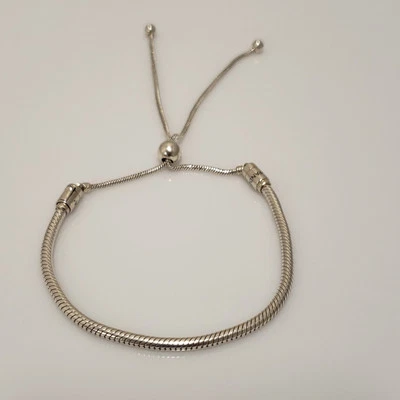Pandora Moments Sterling Silver Snake Chain Slider Bracelet 599652C01 - Image 1 of 4
