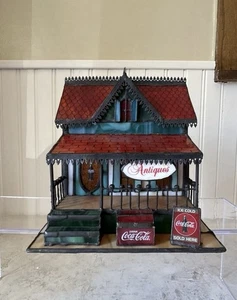 RESERVED Coca Cola Stained Glass Village Set Of 4 - Picture 1 of 4