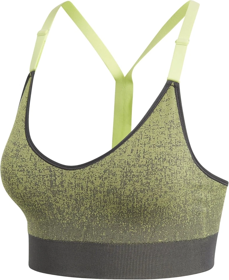 Sujetador deportivo Adidas Bustier All Me con tiras para mujer, gris/amarillo, XS Foto 1 de 1