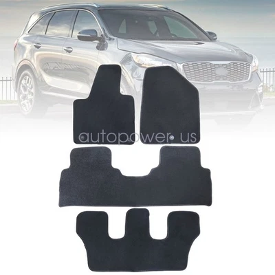 Alfombrillas de terciopelo para Kia Sorento 2016 2017 2018 2019 2020 7 pasajeros Foto 1 de 4