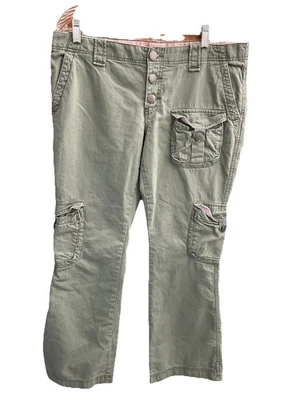 Pantalones cargo American Eagle vintage verdes pantalones campana botón mosca talla 12  Foto 1 de 4