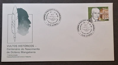 Brazil: 1986 Birth Centenary of Octavio Mangabeira (politician) First Day Cover - Image 1 of 4