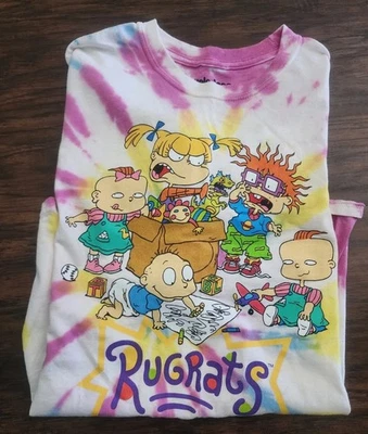 Camisa Nickelodeon Rugrats Tie-Dye Mujer Rosa Mediana Manga Larga 100% Algodón  Foto 1 de 4