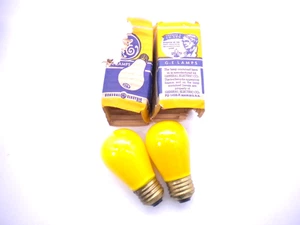Vintage NOS GE Thomas Edison 10W Light Bulbs Yellow TESTED - Picture 1 of 6