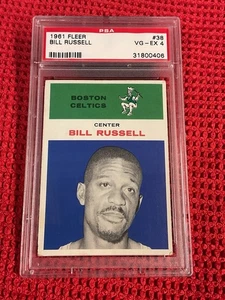 1961 Fleer Basketball #38 Bill Russell PSA 4 / Nice Centering & White Border - Bild 1 von 3