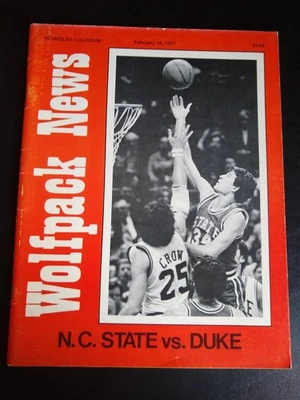 1977 Duke at NC State Wolfpack NCAA Basketball program - Image 1 of 3