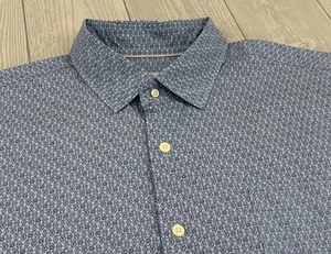 Peter Millar Men's XL blue Analog watches all over s/s golf shirt EUC - Picture 1 of 10
