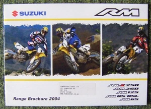 SUZUKI RM MOTORCYCLES Sales Brochure 2004 RMZ250 RM250 RM125 RM85L RM85 RM65 - Picture 1 of 2