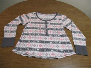 VICTORIA'S SECRET SNOWFLAKES AND BEAR LONG SLEEVE PAJAMA TOP XL - Picture 1 of 3