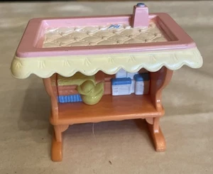 FISHER PRICE Loving Family Dream Dollhouse PINK CHANGING TABLE for Baby Doll ‘94 - Picture 1 of 7