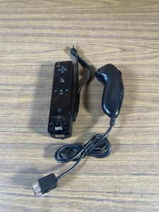 Offizieller Original Nintendo Wii Wireless Remote Controller & Nunchuck - Schwarz (Wii) - Bild 1 von 5