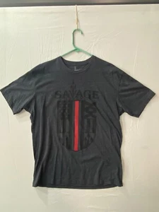 Savage Apparel T Shirt, Size XL, Gray, Front and Back Print, Pre-Owned - Picture 1 of 15