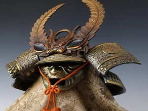 Old Vintage Japanese Samurai Helmet -TOKUGAWA IEYASU's Kabuto- with a Face Mask - Picture 1 of 18