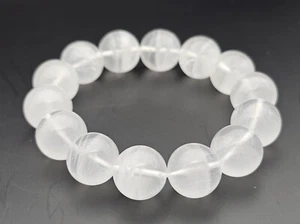 13mm TOP Quality Natural White Ghost Phantom Quartz Crystal Beads Bracelet - Picture 1 of 8