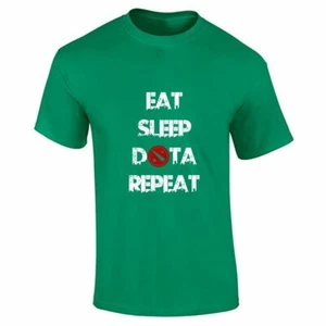 Lote de camisetas deportivas informales Eat Sleep Dota Repeat corte seco cuello redondo para hombre - Imagen 1 de 18