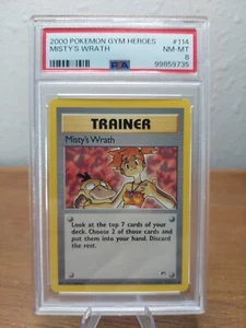 PSA 8 - Pokemon Card - Gym Heroes 114/132 - MISTY'S WRATH *1st Edition* - NM-MT - Picture 1 of 2