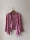 Pure Collection 100% Cashmere Candy Pink Vest & Cardigan Twin set /Co Ord -Sz 8.