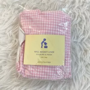 Pottery Barn Kids Pink Gingham Check Wall Basket Liner (Wide/Large) 100% Cotton - Picture 1 of 6