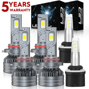 9005 9006 880 LED Headlight Fog Light Bulbs Combo 6500K High Low Beam White M9QC - Bild 1 von 17