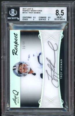Troy Aikman 2017 Leaf Q Respect Signatures #rta1 (ser 21/35) (pop 1) BGS 8.5 - Image 1 of 2