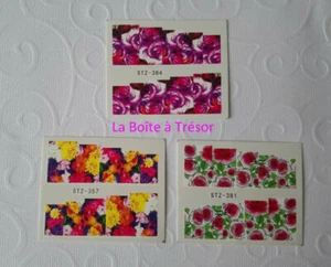3 Nail Art Stickers pour Ongles Water Decal Divers Fleurs Réf.STZ-384/357/381 - Imagen 1 de 1