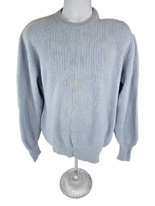 Burberry 100% Cashmere Thick 4-Ply Rib Knit Crewneck Sweater M Scotland Flaws - Picture 1 of 19