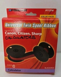 Cinta calculadora universal de doble carrete Porelon 11216 6 paquetes Canon Citizen Sharp TI - Imagen 1 de 4