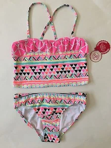 NEW SO Girls Two Piece Tankini Swim Suit UPF 50 Size XL 14 - Picture 1 of 6