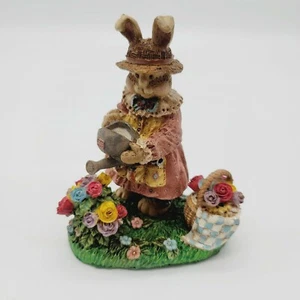 4,5 Zoll Hase Bauer Landwirtschaft Blumen trägt Sonnenhut - Bild 1 von 6