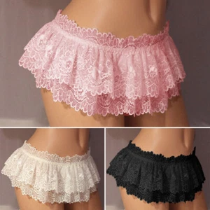 Women Lace Ruffle Panties Shorts Sexy Lingerie Thongs Briefs Knickers Underwear - Picture 1 of 22