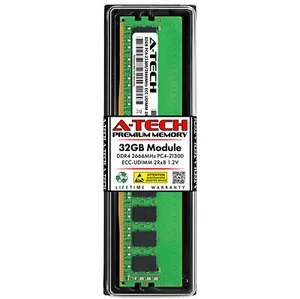 32GB DDR4 ECC UDIMM Micron MTA18ADF4G72AZ-2G6B2 Equivalent Server Memory RAM 1x - Picture 1 of 7
