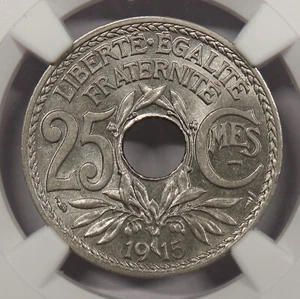 1915 - 25 Centimes - Frankreich (Lindauer) - NGC MS62 - Bild 1 von 4