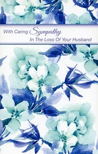 Tarjeta Caring SYMPATHY LOSS OF BAND, Blue Flowers de Stockwell Greetings +✉ - Imagen 1 de 5