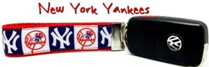 NY Yankees Key Fob Wristlet Keychain 1"wide Zipper pull Camera strap handmade - Picture 1 of 11