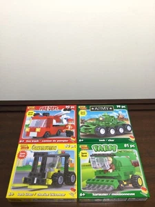 Bundle Building Blocks | Fire Truck | Army Tank | Fork Lift | Harvester - Picture 1 of 10