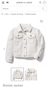 $69 Janie and Jack Girls 7-8 Spring Summer White Ruffle Denim Jean Jacket EUC!! - Picture 1 of 11