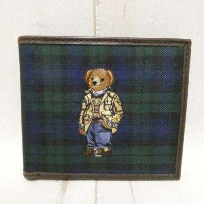 Polo Ralph Lauren Bear Leather Bifold Wallet Black Watch Polo Bear Limited Editi - Image 1 of 4