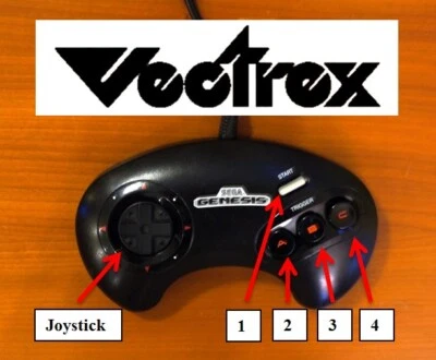 Sega Genesis Modded Controller Joystick Control Panel for Vectrex Mod - Image 1 of 4