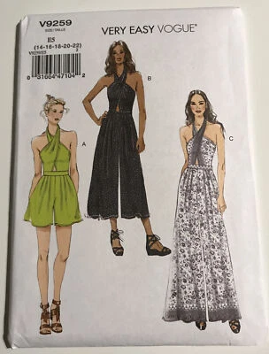 Vogue V9259 Sewing Pattern Romper & Jumpsuit Sizes: 14-22 - Image 1 of 4