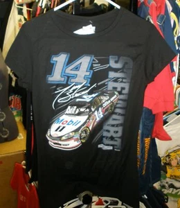 VINTAGE CHECKERED FLAG SPORTS LADIES MOBIL 1 TEE SHIRT #14 TONY STEWART MEDIUM - Picture 1 of 1