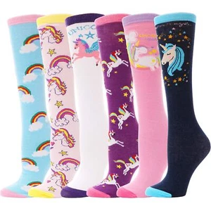 Kids Girls Knee High Socks Long Boot Crazy Silly Fun Gift Cute Tall Animal So... - Picture 1 of 6