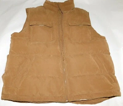 St. John's Bay Mens Suede Vest Medium Tan/Brown Runs Big Lined NICE! - Image 1 of 4