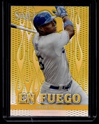 Yasiel Puig #EF30 03/25 2013 Panini Select En Fuego Prizm Gold Los Angeles - Image 1 of 2
