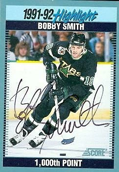 Bobby Smith autographed Hockey Card (North Stars) 1992 Score Highlight #446 - Image 1 of 1