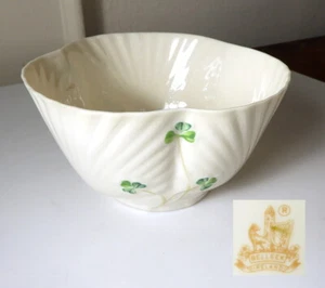 Belleek HARP SHAMROCK Cereal Bowl(s), Brown Mark, Mint! - Picture 1 of 1