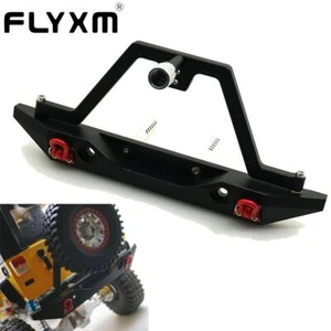 CNC Alloy Rear Bumper w/ LED Light Spare Tire Carrier For 1/10 RC Axial SCX10 - Picture 1 of 7